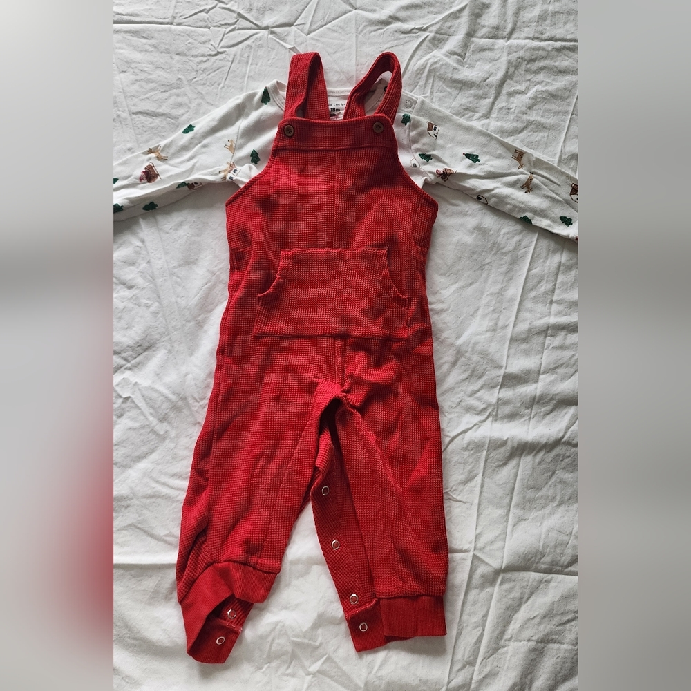 Baby 2-Piece Long-Sleeve Bodysuit & Thermal Coverall Set